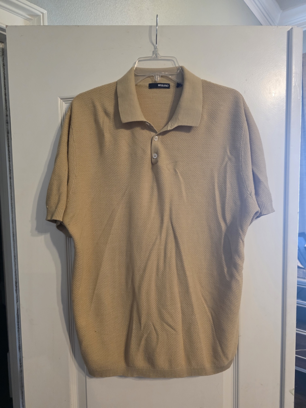 Murano Men's Short-Sleeve Polo in Light Tan